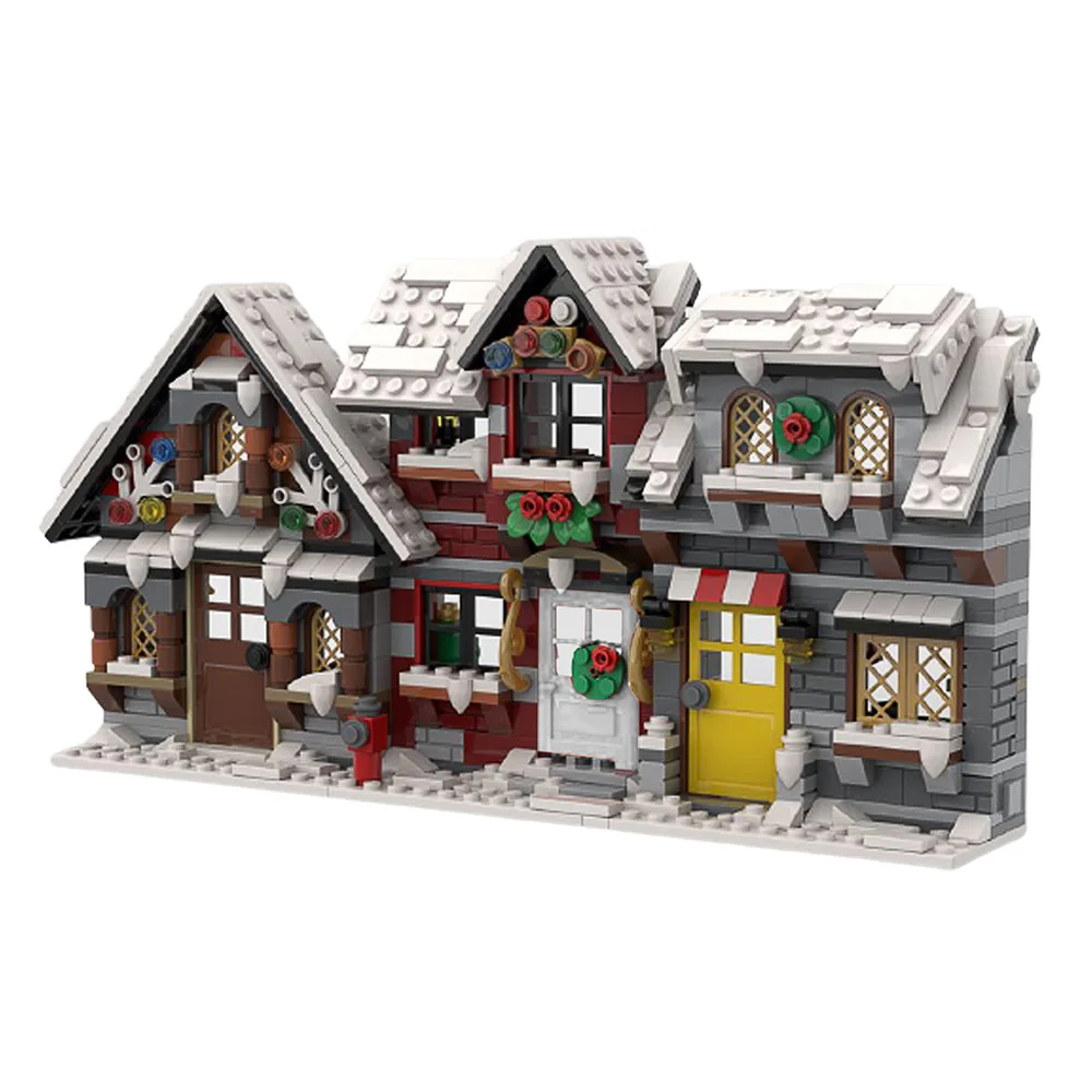 MOC Three Little Winter Houses Building Blocks Set Christmas Ornament Architecture Bircks Idea Assemble Toys For Children Gifts
MOC Three Little Winter Houses Building Blocks Set Christmas Ornament Architecture Bircks Idea Assemble Toys For Children Gifts