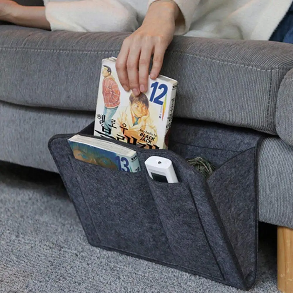 Прикроватная прикроватная сумка для хранения фетра подвесная книг Caddy кровать