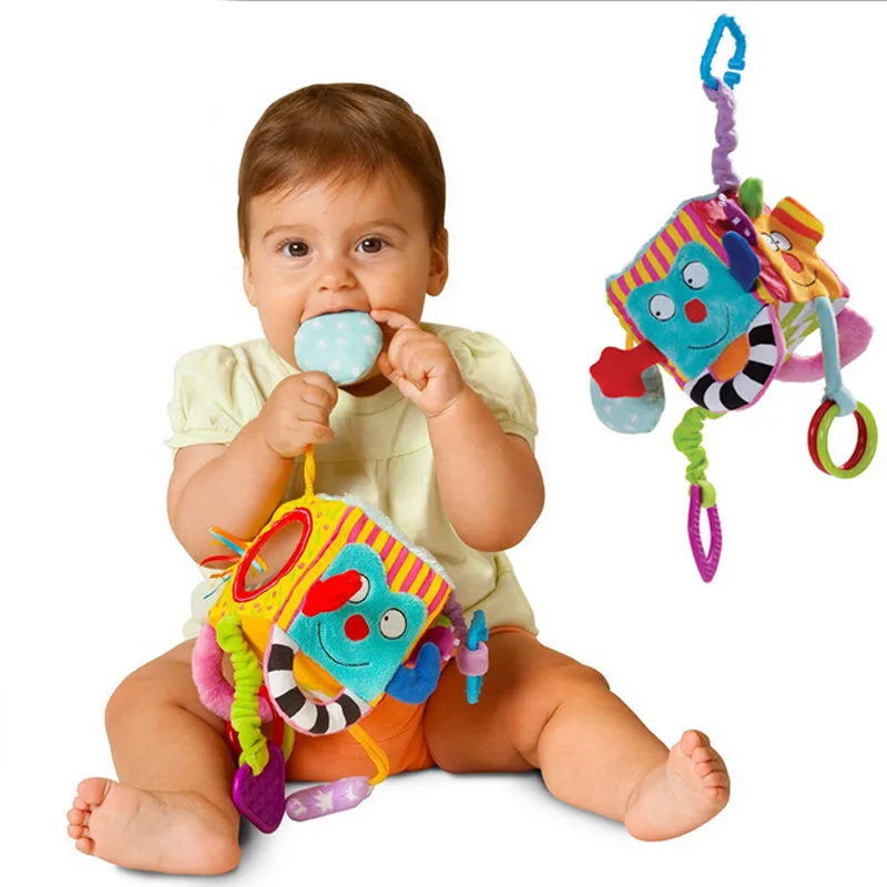 Новый детский мобильник мягкая плюшевая игрушка блок муфты кубик погремушка