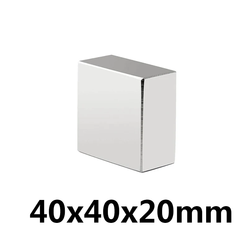 1/3/5 шт. магнит Блок 40x40x20 мм супер N52 Мощный Сильный редкоземельных магнитов NdFeB