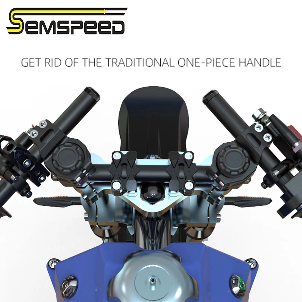 SEMSPEED Мотоцикл CNC регулируемый перекладина руля 7/8 &quot22 мм зажим на вилке Ручка Бар