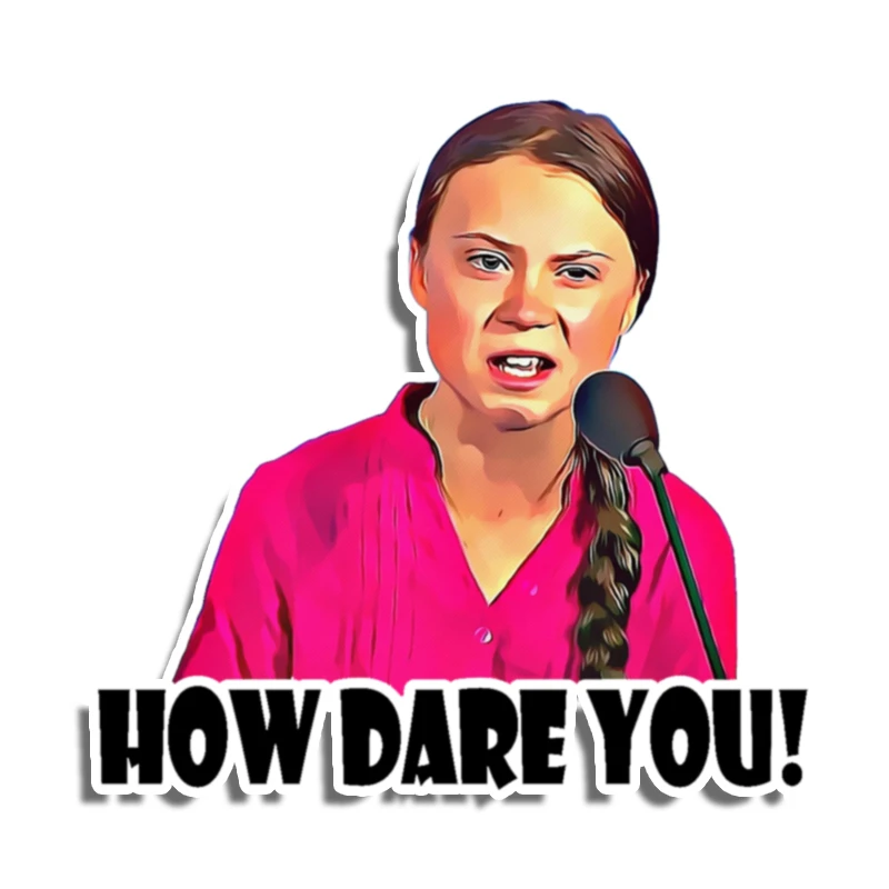 15cm X 15cm Car Sticker How Dare You! Greta Thunberg Vinyl Decal Laptop Waterproof Car Accessories Funny Graphics