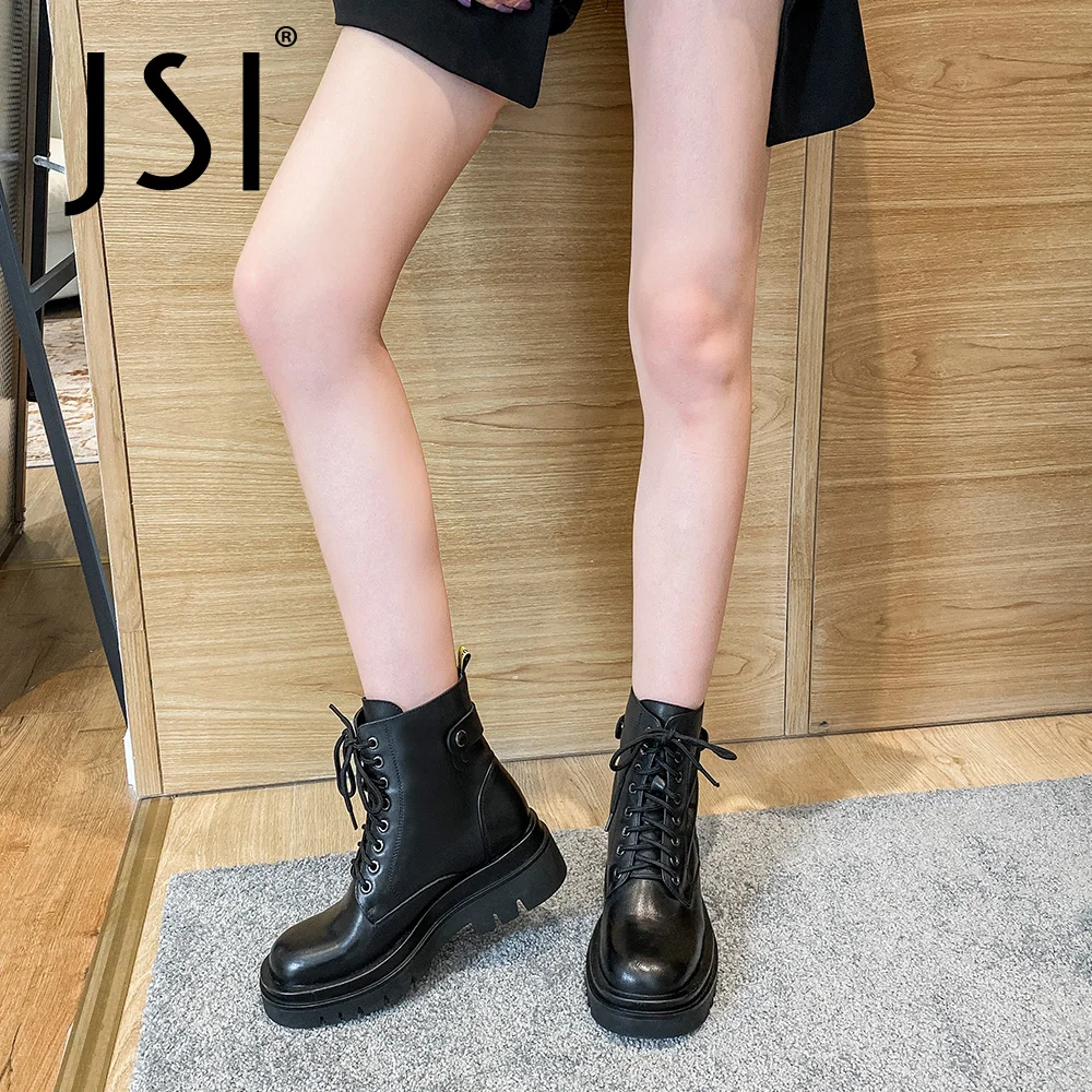 JSI Punky Ankle Martin Boots Woman Thick Bottom Flat Genuine Leather Short Plush Insole Zipper Rivet Round Toe Boots Shoe JO755
JSI Punky Ankle Martin Boots Woman Thick Bottom Flat Genuine Leather Short Plush Insole Zipper Rivet Round Toe Boots Shoe JO755