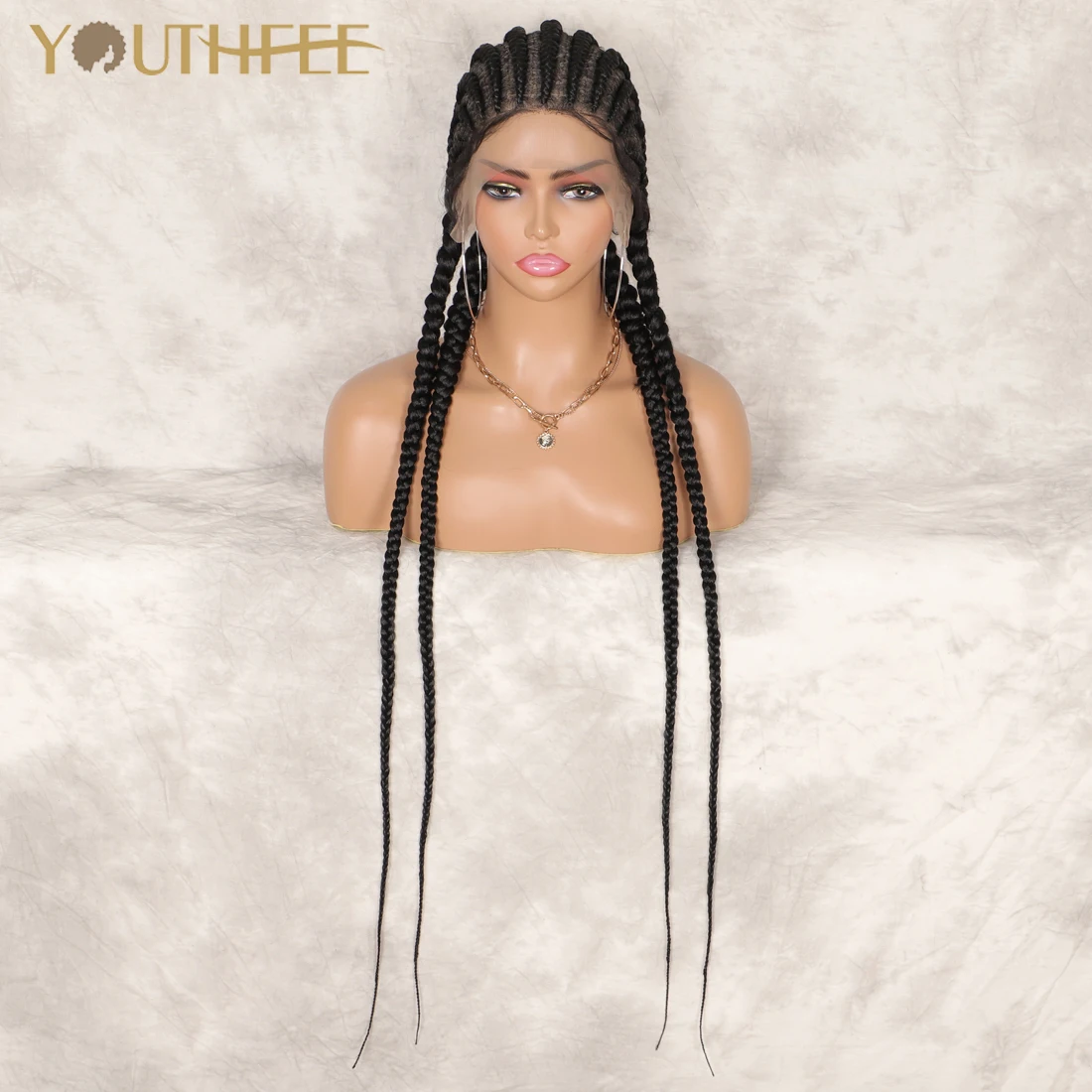Youthfee 38" Full Head Lace Braids Wig With Baby Hair Long Box Braiding Wig For Black Women 360 Lace Front Synthetic Wigs
Youthfee 38" Full Head Lace Braids Wig With Baby Hair Long Box Braiding Wig For Black Women 360 Lace Front Synthetic Wigs