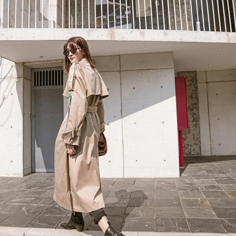 Trench Coat Women Fake 2 Piece Blazer Patchwork Long Jacket Vintage Design Print Outwear Lady High Waist Bandage Retro Overcoat 
Trench Coat Women Fake 2 Piece Blazer Patchwork Long Jacket Vintage Design Print Outwear Lady High Waist Bandage Retro Overcoat
