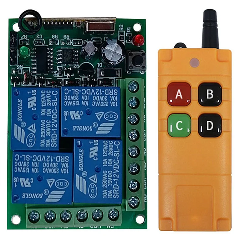 Ndustrial Sector DC 12V 24V 4CH RF Wireless Remote Control Switch Radio Receiver With 20M-2000M Long Distance Remote controller
Ndustrial Sector DC 12V 24V 4CH RF Wireless Remote Control Switch Radio Receiver With 20M-2000M Long Distance Remote controller