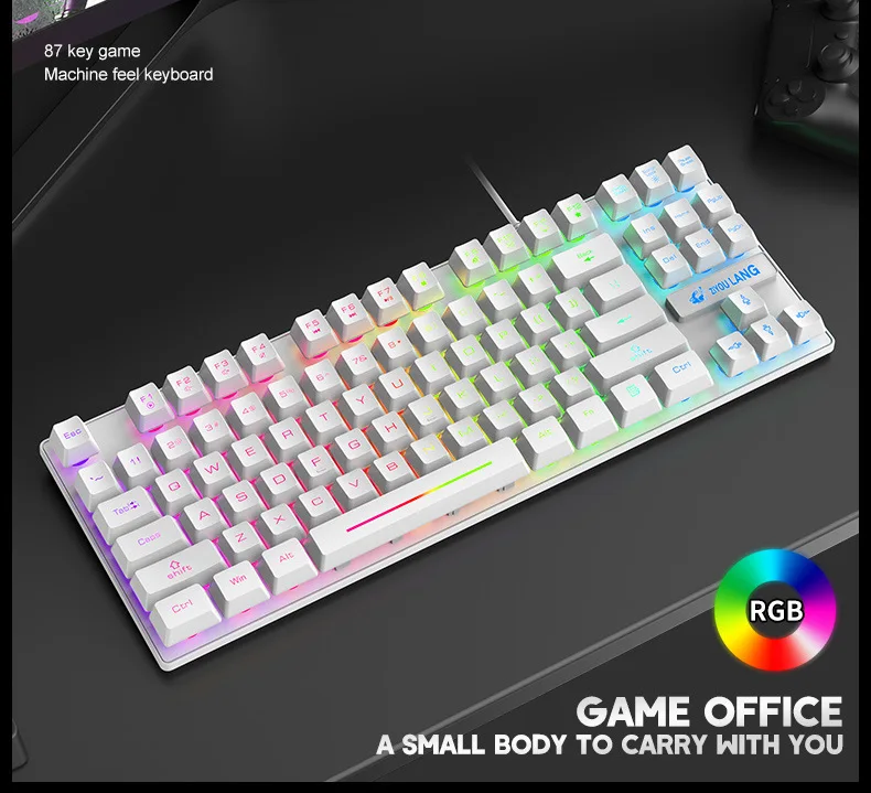 Gaming Manipulator Keyboard Gamer USB Wired RGB Backlit 87 Key for Desktop PC Computer Laptop Accessories Game Business Office
Gaming Manipulator Keyboard Gamer USB Wired RGB Backlit 87 Key for Desktop PC Computer Laptop Accessories Game Business Office