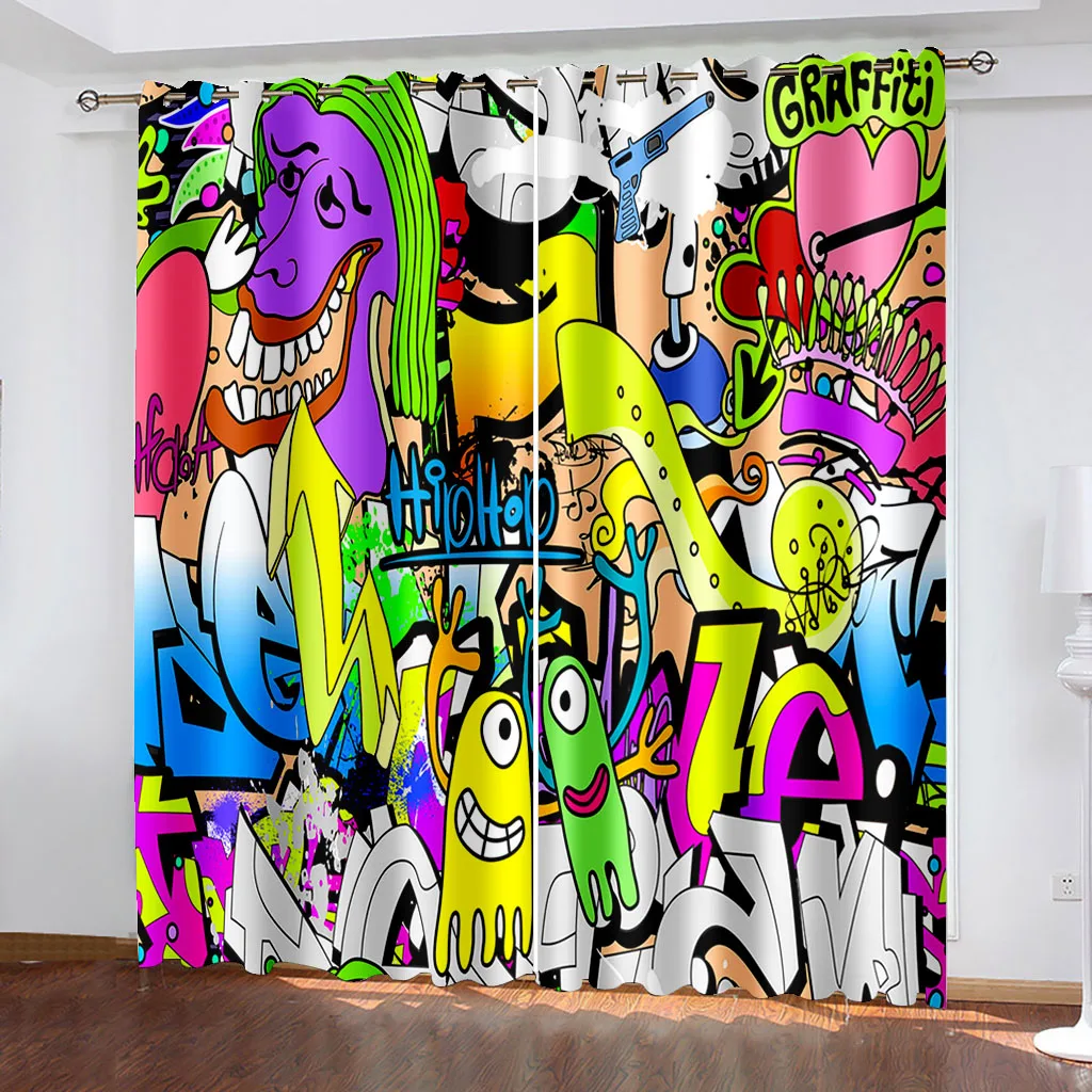 Цветные светонепроницаемые шторы для детей, подростков, спальни, Мультяшные граффити, оконные шторы для гостиной, занавески, Декор, шторы 
Цветные светонепроницаемые шторы для детей, подростков, спальни, Мультяшные граффити, оконные шторы для гостиной, занавески, Декор, шторы