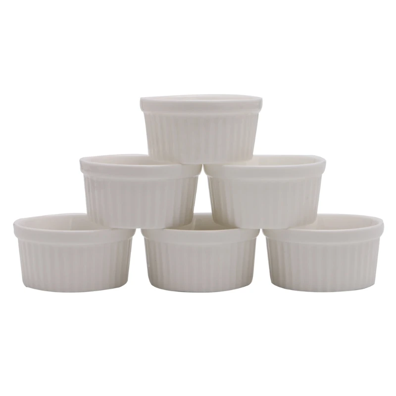 6Pcs White Porcelain Souffle Ramekins Desserts Custard Cups Baking Tools 4oz New 69HC
6Pcs White Porcelain Souffle Ramekins Desserts Custard Cups Baking Tools 4oz New 69HC