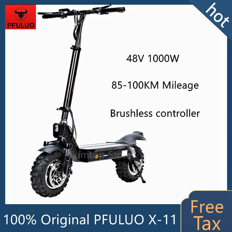 EU Stock PFULUO X 11 умный электрический скутер 48V 1000W Motor Kickscooter 50 км/ч 100 км "шина для