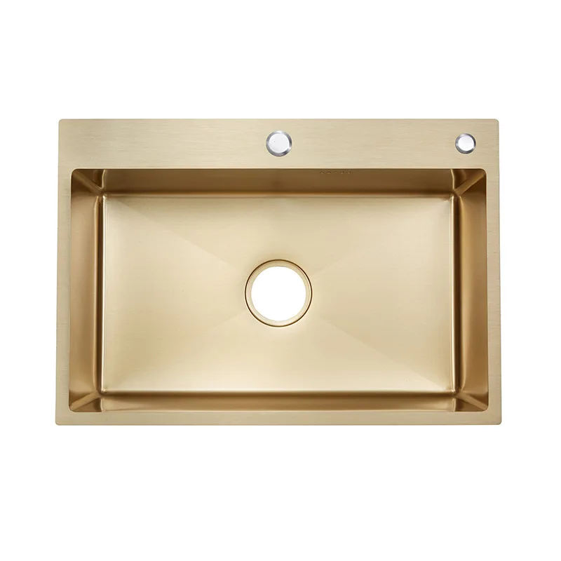 Brushed Gold 304 Stainless Steel Welded Square Kitchen Long Style Single Bowl Manual Sink 60x45cm
Brushed Gold 304 Stainless Steel Welded Square Kitchen Long Style Single Bowl Manual Sink 60x45cm