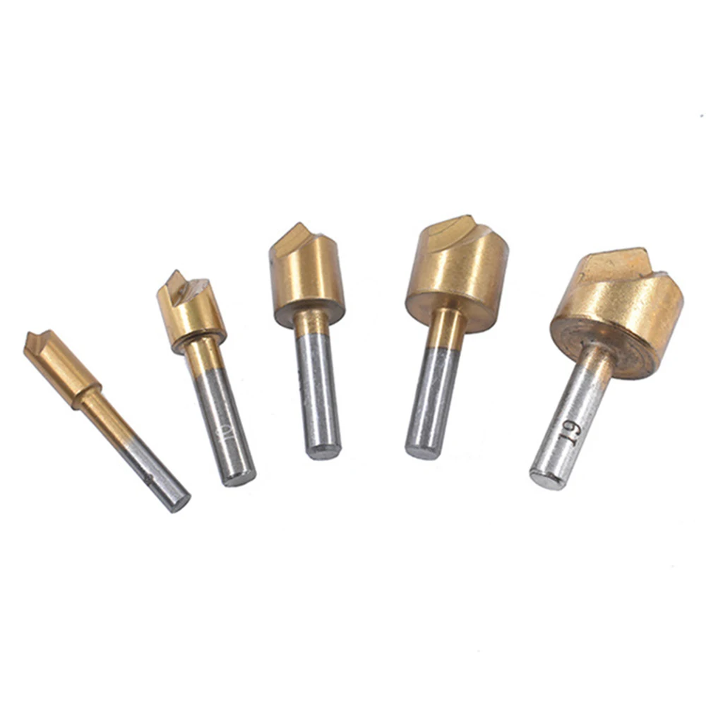 5Pcs/Set 90 Degree Round Shank Single Blade Woodworking Chamfer Cutter Countersink Drill Bit Hole Opener Woodworking Set 
5Pcs/Set 90 Degree Round Shank Single Blade Woodworking Chamfer Cutter Countersink Drill Bit Hole Opener Woodworking Set