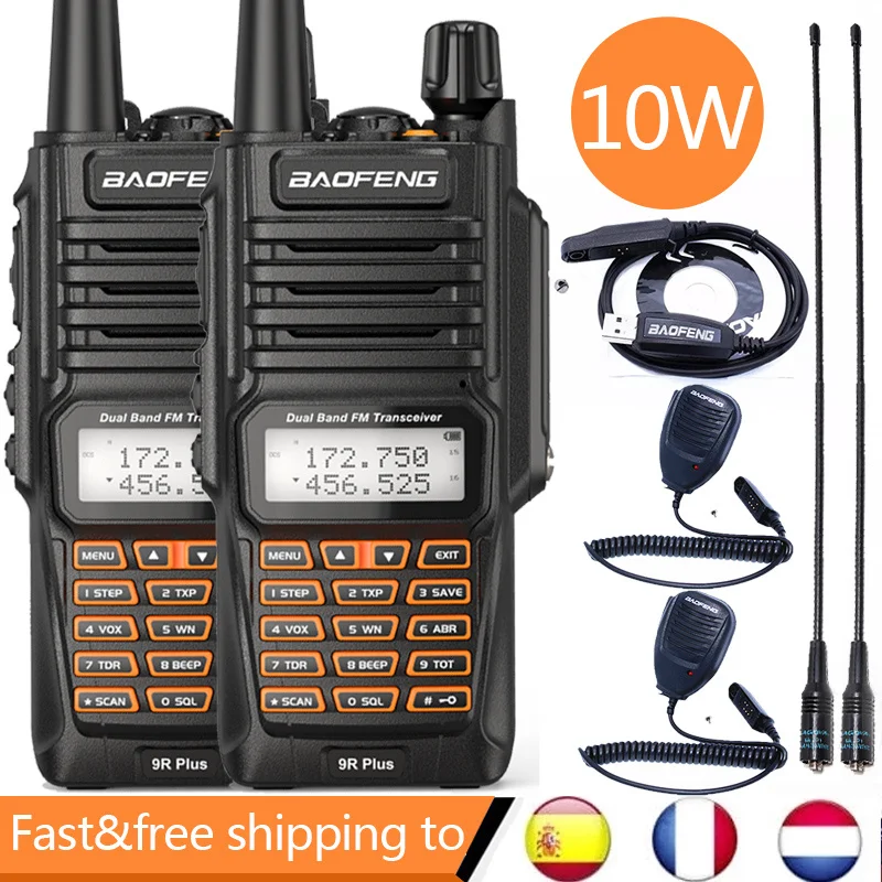 2PCS Walkie Talkies Waterproof Baofeng UV-9R PLUS 10W Portable CB Ham Radio Transceiver VHF UHF 2 Way Radio uv9r plus Hunt 10KM
2PCS Walkie Talkies Waterproof Baofeng UV-9R PLUS 10W Portable CB Ham Radio Transceiver VHF UHF 2 Way Radio uv9r plus Hunt 10KM