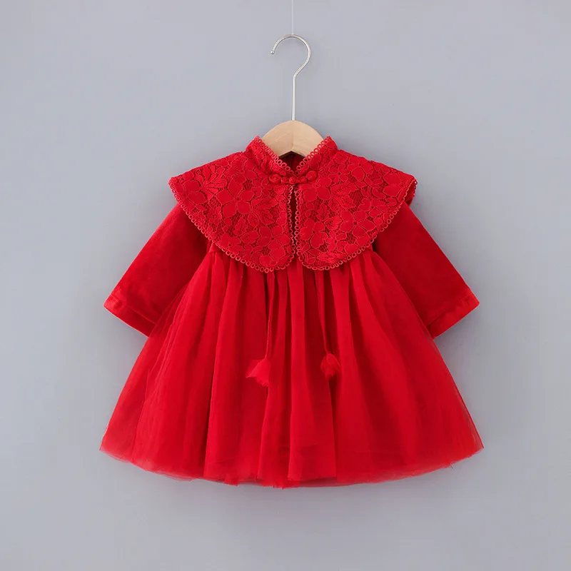 Winter Baby Girl's Sweet Lace Long Sleeve Cappa A- Line Dress Warm Red New Year Fairy Princess Kids Baby Girl Cloths
Winter Baby Girl's Sweet Lace Long Sleeve Cappa A- Line Dress Warm Red New Year Fairy Princess Kids Baby Girl Cloths
