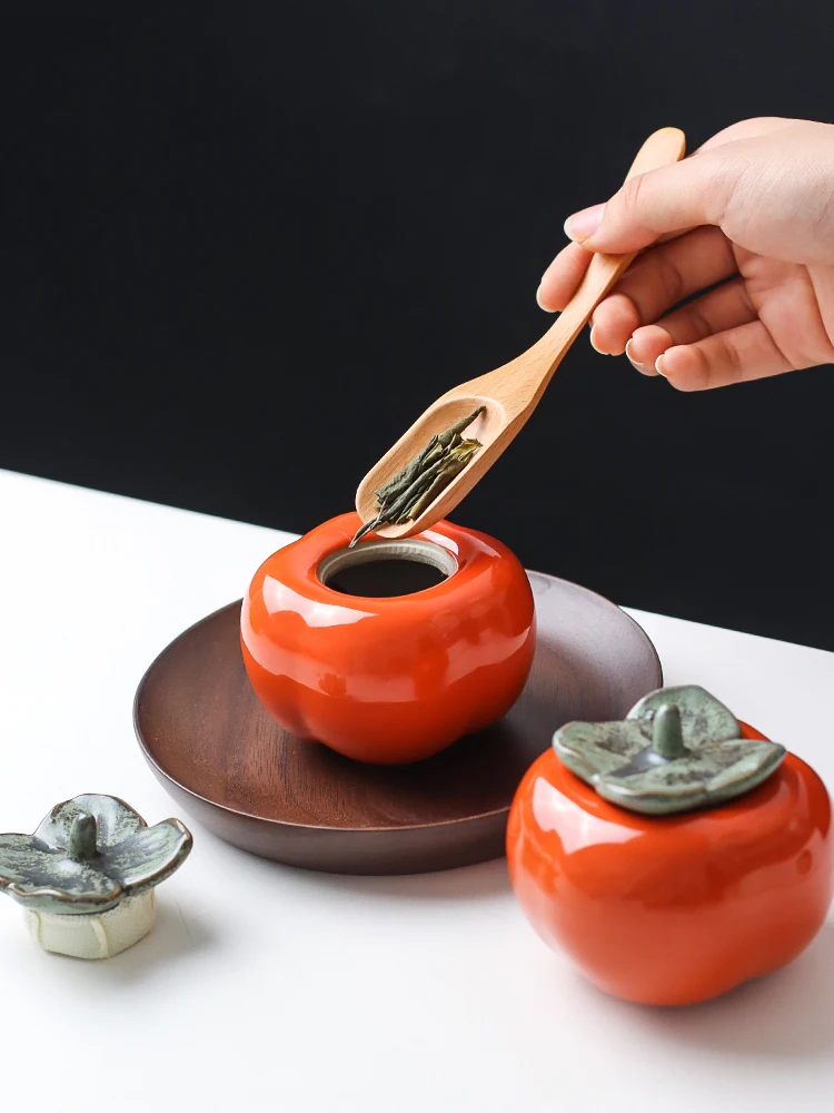 1PCS Ceramic Persimmon Tea Caddy Travel Portable Small Tea Storage Tank Handy Mini Storage Tank Tea Box
1PCS Ceramic Persimmon Tea Caddy Travel Portable Small Tea Storage Tank Handy Mini Storage Tank Tea Box