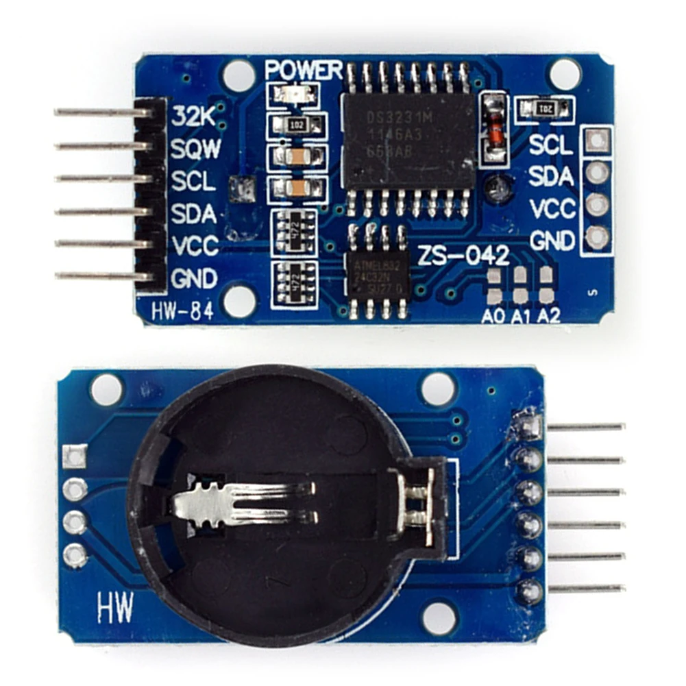 

HW-084A DS3231 AT24C32 Precision Clock Module 3.3-5.5V IIC RTC Real Time Clock Memory Module NO Battery For Raspberry Pi
