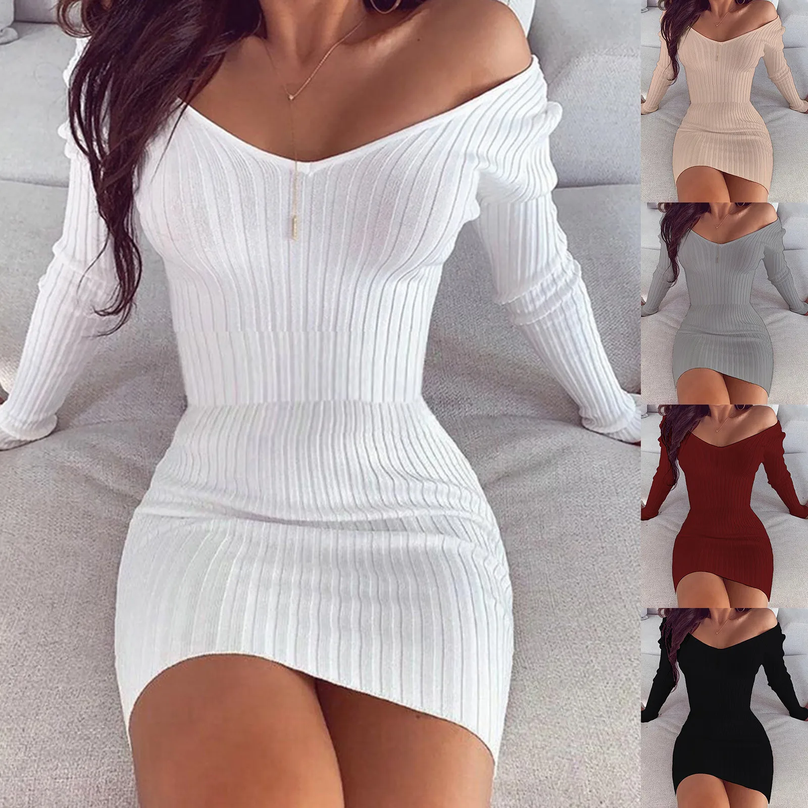 Sexy Cotton Short Dress Women Autumn Winter Casual V-Neck Bodycon Dress Evening Party Dresse Sundress Fashion Female Vestidos
Sexy Cotton Short Dress Women Autumn Winter Casual V-Neck Bodycon Dress Evening Party Dresse Sundress Fashion Female Vestidos