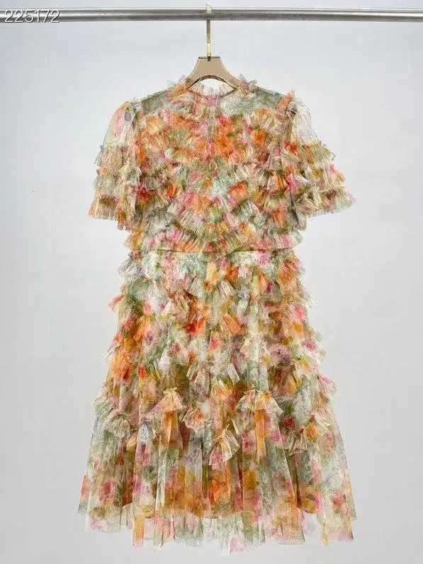 New 2021 Fashion Runway Autumn Dress Women's Short Sleeve Floral Print Elegant Mesh Short Sleeves Dresses
New 2021 Fashion Runway Autumn Dress Women's Short Sleeve Floral Print Elegant Mesh Short Sleeves Dresses