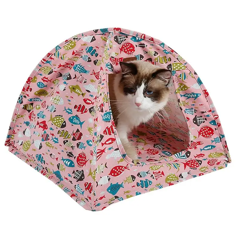Pet Cat Hammock Multifunction Cat Tent With Canvas Fish Print Decor Kitten Hanging Sleeping Bed Breathable Cats Bed Mat Supplies
Pet Cat Hammock Multifunction Cat Tent With Canvas Fish Print Decor Kitten Hanging Sleeping Bed Breathable Cats Bed Mat Supplies