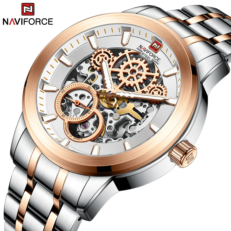 Top Brand NAVIFORCE New Men Watch Fashion Business Stainless Steel Watches Automatic Movement 100 Meters Waterproof Casual Clock
Top Brand NAVIFORCE New Men Watch Fashion Business Stainless Steel Watches Automatic Movement 100 Meters Waterproof Casual Clock