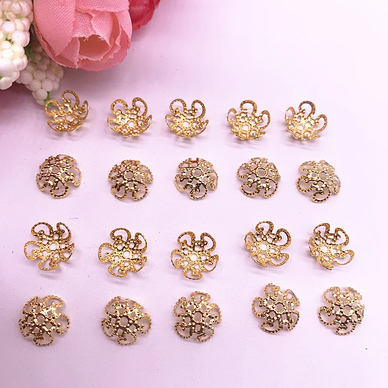 150pcs/lot 8/10mm Gold Plated Hollow Flower Petal End Spacer Beads Caps Charms Bead For Jewelry Making Accessories
150pcs/lot 8/10mm Gold Plated Hollow Flower Petal End Spacer Beads Caps Charms Bead For Jewelry Making Accessories