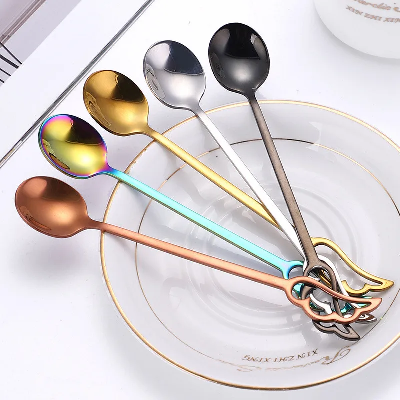Creative Wing Coffee Spoon Stainless Steel Teaspoons Ice Cream Dessert Fruit Scoop for Picnic Drinkware Kitchen Tableware 15cm
Creative Wing Coffee Spoon Stainless Steel Teaspoons Ice Cream Dessert Fruit Scoop for Picnic Drinkware Kitchen Tableware 15cm