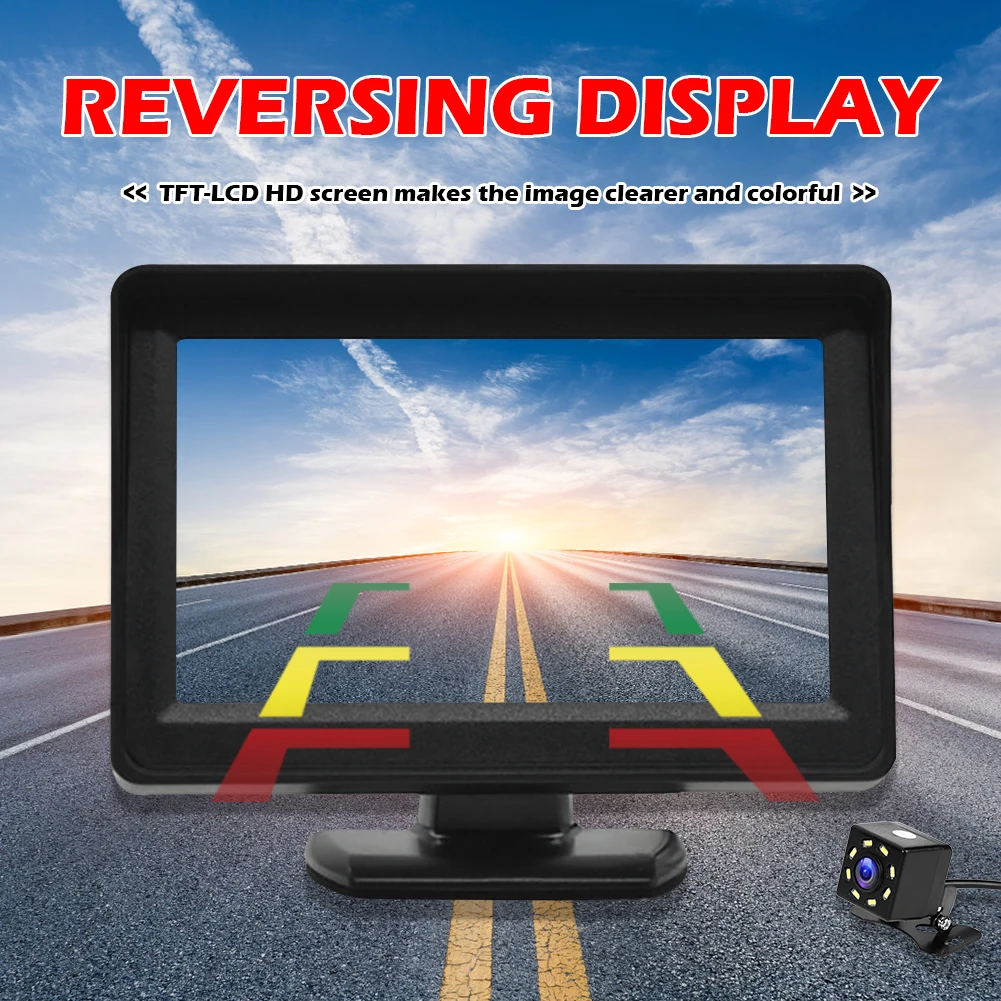 4.3in 4LED / 8LED / 12LED Auto Camera HD LCD Display Car Reversing Monitor HD Display Waterproof Back Up Rear Camera Kit
4.3in 4LED / 8LED / 12LED Auto Camera HD LCD Display Car Reversing Monitor HD Display Waterproof Back Up Rear Camera Kit