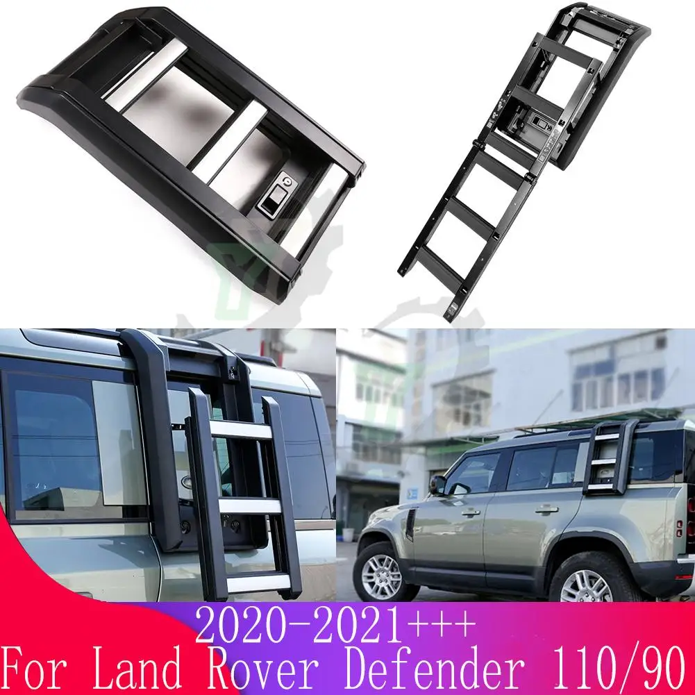 

Для Land Rover Defender 90/110 2020 2021 2022 + автомобильные аксессуары для экспедиций и путешествий, складная боковая лестница, телескопическая лестница дл...