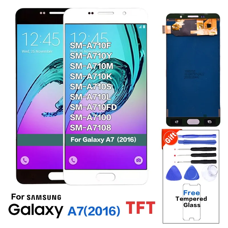 ЖК-дисплей с сенсорным экраном и дигитайзером в сборе для Samsung Galaxy A7 2016 A710 A710F A710M |