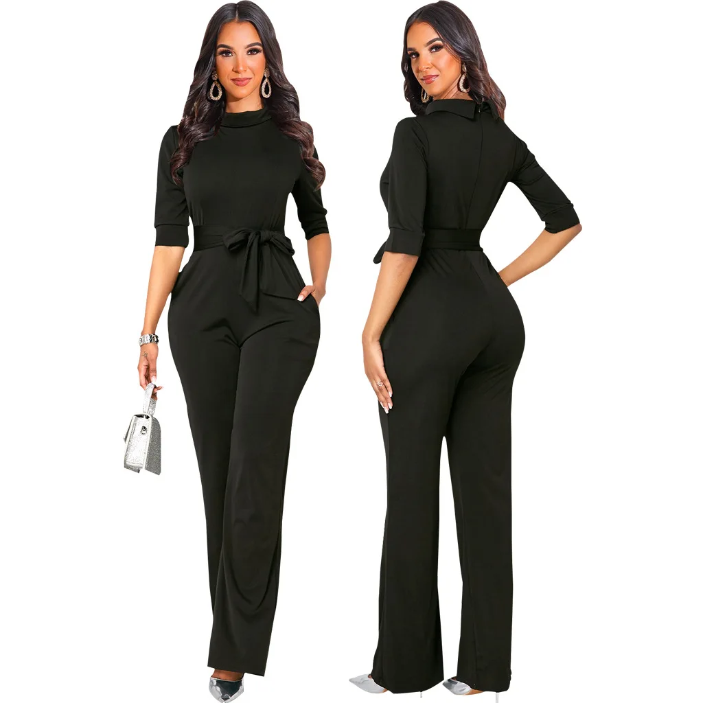 Women Elegant Casual Jumpsuit Half Sleeve Female Rompers Streetwear Overalls Women Bandage Office Jumpsuits
Women Elegant Casual Jumpsuit Half Sleeve Female Rompers Streetwear Overalls Women Bandage Office Jumpsuits