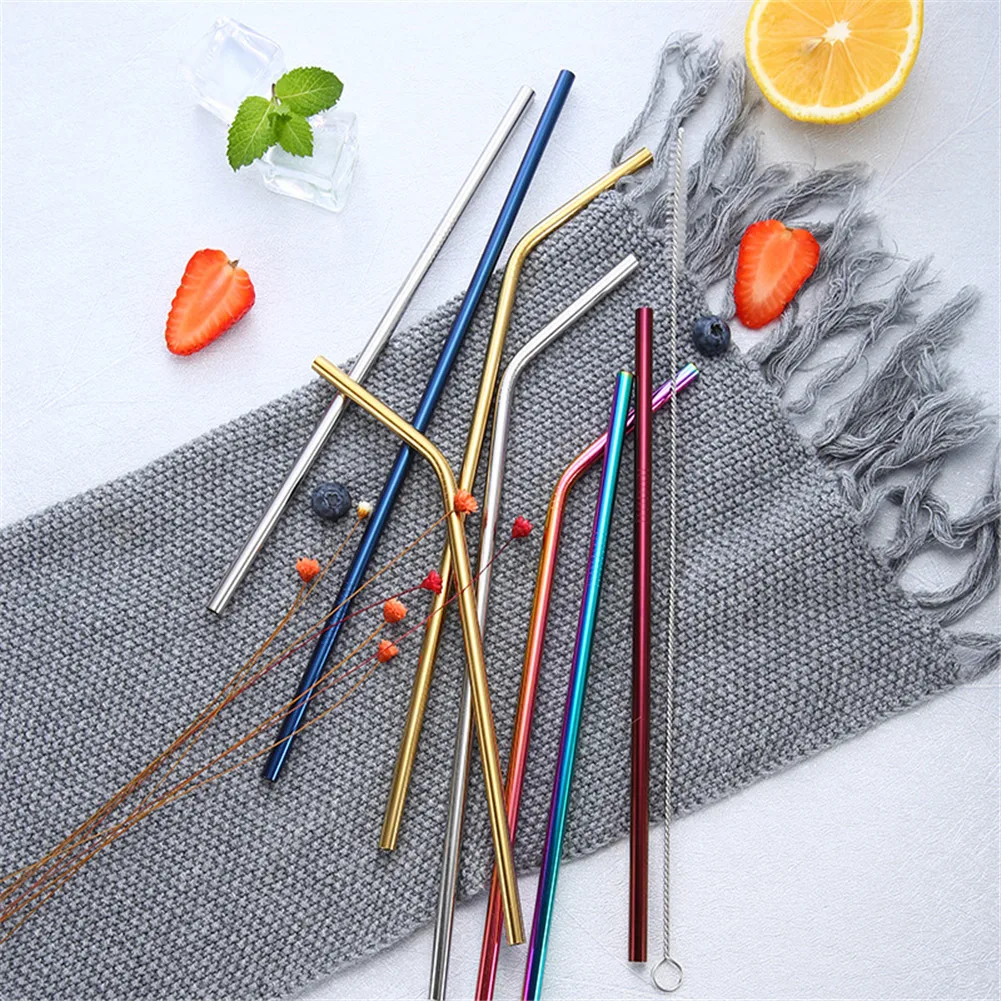 Stainless Steel Straw Reusable Straight Bent Straw Metal Straws With Cleaner Brush Bar Supplies Kitchen Bar Straw Accessories
Stainless Steel Straw Reusable Straight Bent Straw Metal Straws With Cleaner Brush Bar Supplies Kitchen Bar Straw Accessories