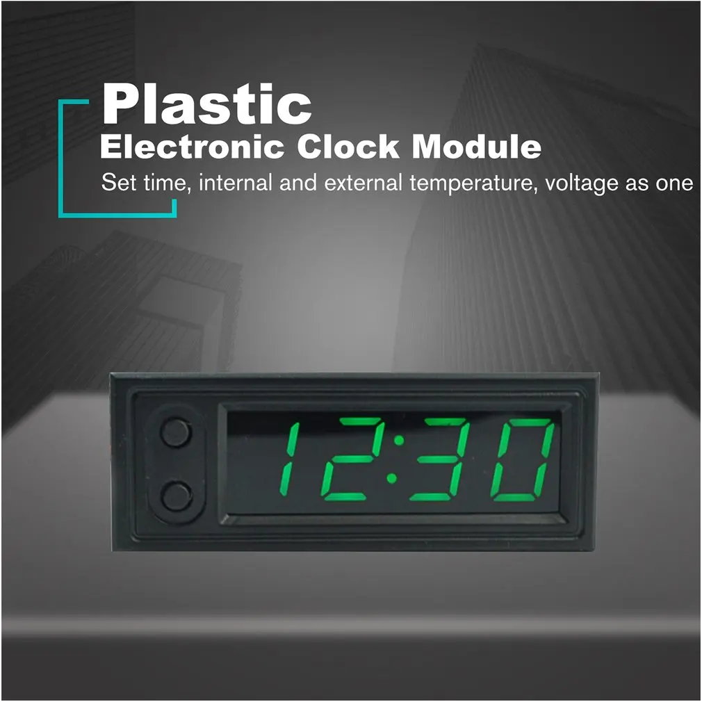 

3-in-1 Car Vehicle Clock Digital Tube LED Voltmeter Thermometer Time Automobile Table Clocks Dial Electronic Clock