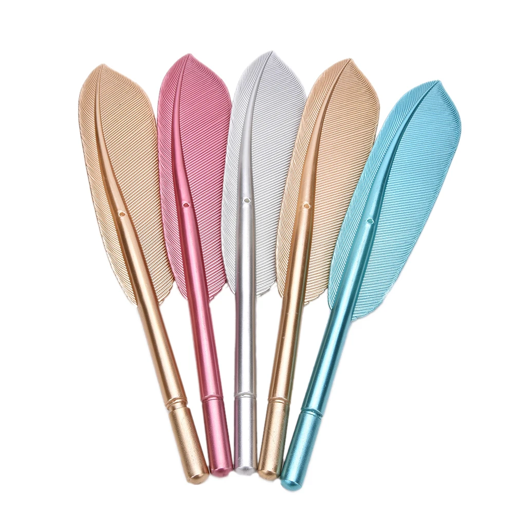 Cute Feather Metal Handle Stationery Personality Neutral Ballpoint Pen Novelty Fashion 3D Feather Shaped School Signature Pen
Cute Feather Metal Handle Stationery Personality Neutral Ballpoint Pen Novelty Fashion 3D Feather Shaped School Signature Pen