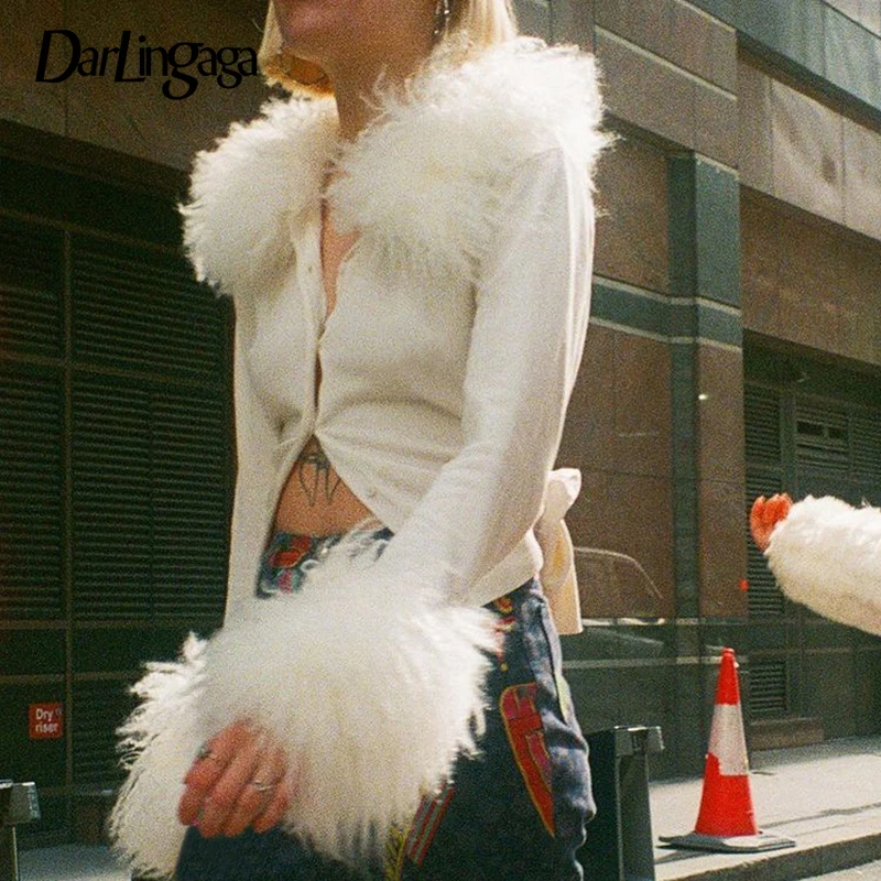 Darlingaga Fashion Chic Faux Fur Trim Knitted Basic Jacket Coat Patchwork Slim Thin Autumn Jacket for Women Buttons Up Clothing
Darlingaga Fashion Chic Faux Fur Trim Knitted Basic Jacket Coat Patchwork Slim Thin Autumn Jacket for Women Buttons Up Clothing