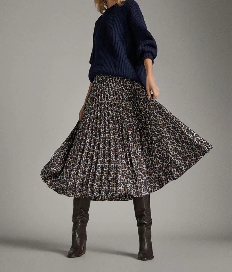 Leopard Print Pleated Midi Skirts Women Spring Autumn 2020 Korean Lady Pink Green High Waist A-line Long Skirt Female Ruffles
Leopard Print Pleated Midi Skirts Women Spring Autumn 2020 Korean Lady Pink Green High Waist A-line Long Skirt Female Ruffles