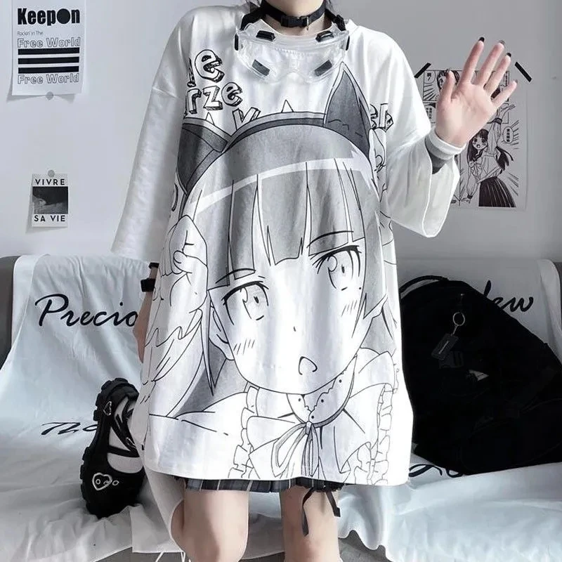 Japanese Summer Anime Casual Gothic Tees Kawaii Hip Hop Letter Print Ulzzang Short Sleeved Casual Women Tops Harajuku T-shirts
Japanese Summer Anime Casual Gothic Tees Kawaii Hip Hop Letter Print Ulzzang Short Sleeved Casual Women Tops Harajuku T-shirts