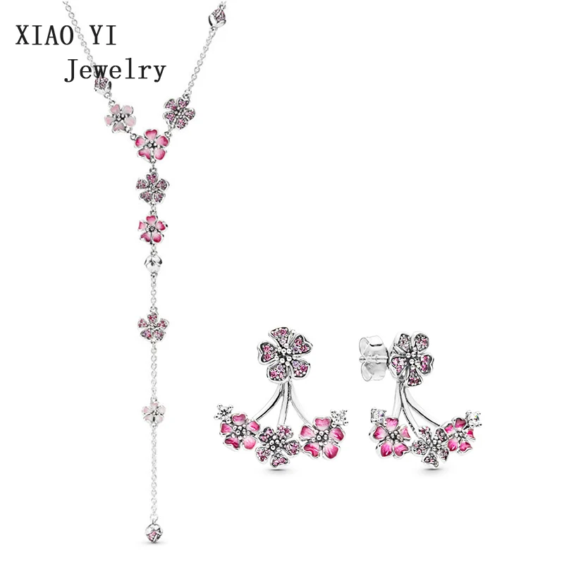 XIAOYI 2020 New 100% S925 11 Spring Wedding jewelry is popular with a set of pink peach romantic earrings and necklaces female
XIAOYI 2020 New 100% S925 11 Spring Wedding jewelry is popular with a set of pink peach romantic earrings and necklaces female