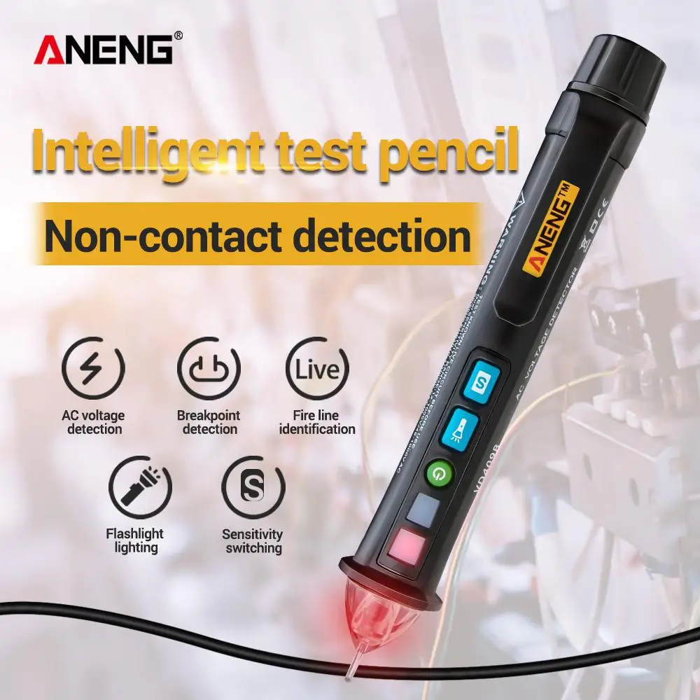 Светодиодный тестер ANENG Vd409b, Бесконтактный детектор напряжения переменного тока, тестер 12-1000 в
Светодиодный тестер ANENG Vd409b, Бесконтактный детектор напряжения переменного тока, тестер 12-1000 в