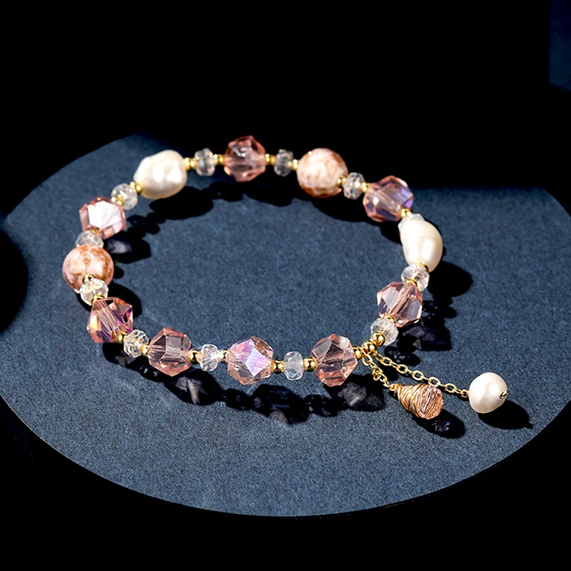 2021 New Popular 14K Real Gold Pink Crystal Pearl String Bracelet for Women Original Design Charm Jewelry Shiny Zircon Fine Gift
2021 New Popular 14K Real Gold Pink Crystal Pearl String Bracelet for Women Original Design Charm Jewelry Shiny Zircon Fine Gift