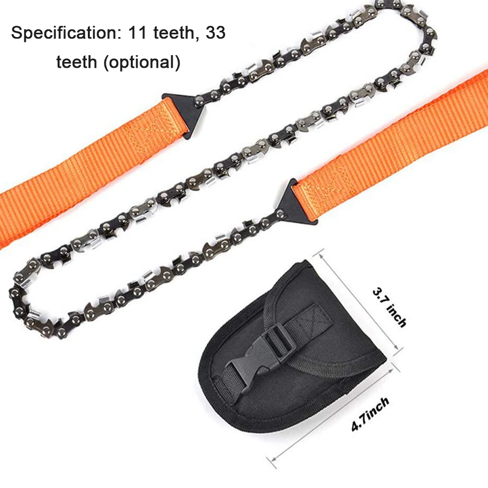 Outdoor Camping Tools Garden Tools 24-inch Portable Outdoor Survival Hand Zipper Saw Wire Saw Handheld Chains Saw 33 Tooth 
Outdoor Camping Tools Garden Tools 24-inch Portable Outdoor Survival Hand Zipper Saw Wire Saw Handheld Chains Saw 33 Tooth