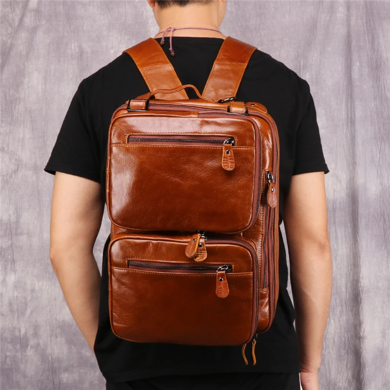 Vintage Leather Backpack 14 inch computer bag head Leather One Shoulder Messenger travel handbag
Vintage Leather Backpack 14 inch computer bag head Leather One Shoulder Messenger travel handbag