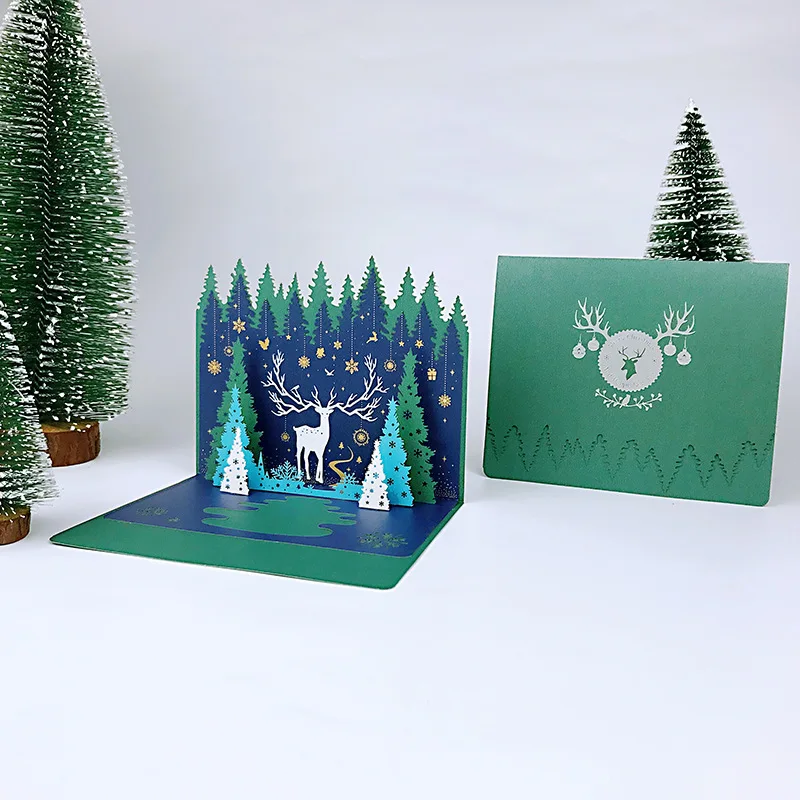 Lin Deep See Deer Christmas Section 3D Greeting Cards Creative New Style Christmas Tree Card Christmas Gift
Lin Deep See Deer Christmas Section 3D Greeting Cards Creative New Style Christmas Tree Card Christmas Gift