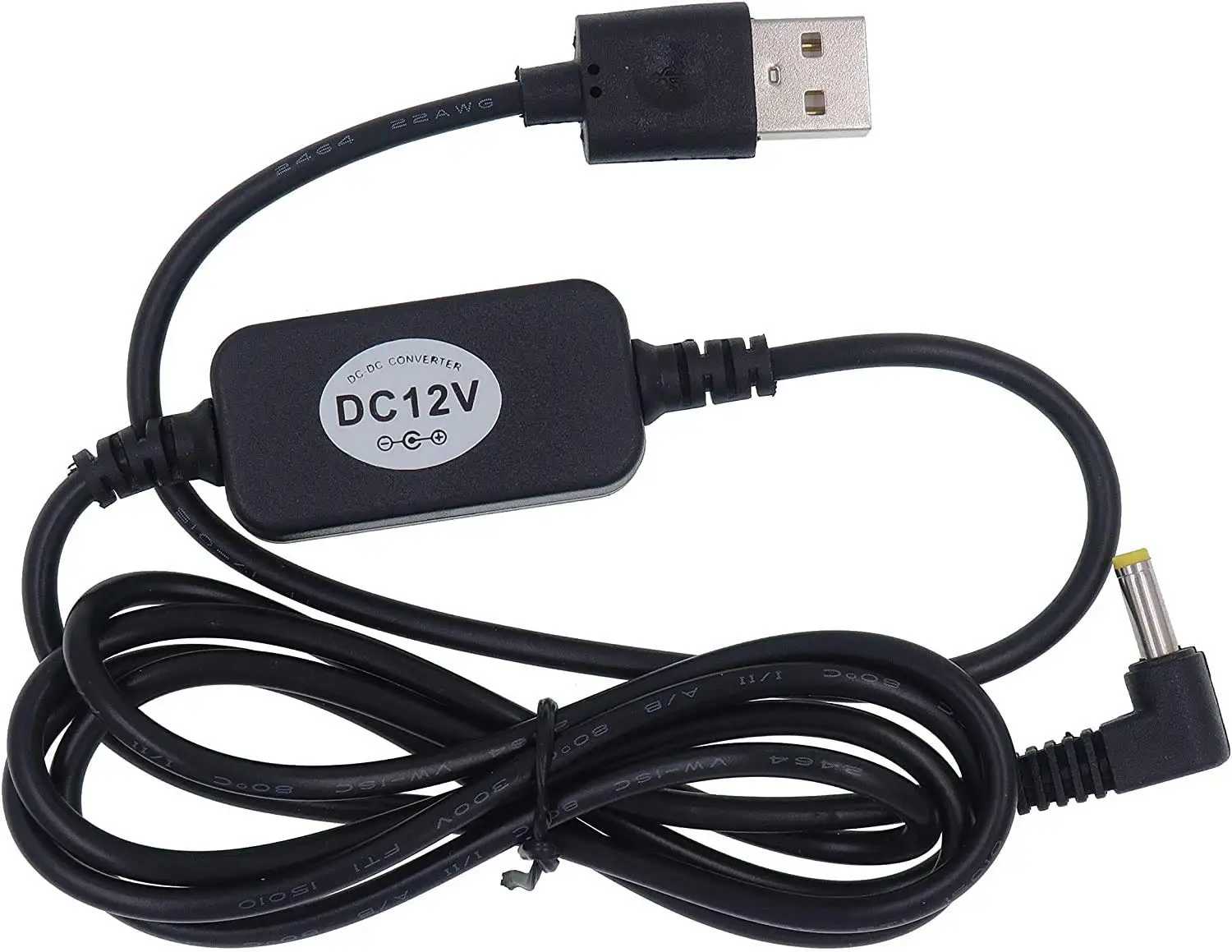 

USB 5V to DC 12V 4mm x 1.7mm Power Cable, Compatible with Dot Devices, USB Voltage Step Up Converter Cable, Power Supply Adapter