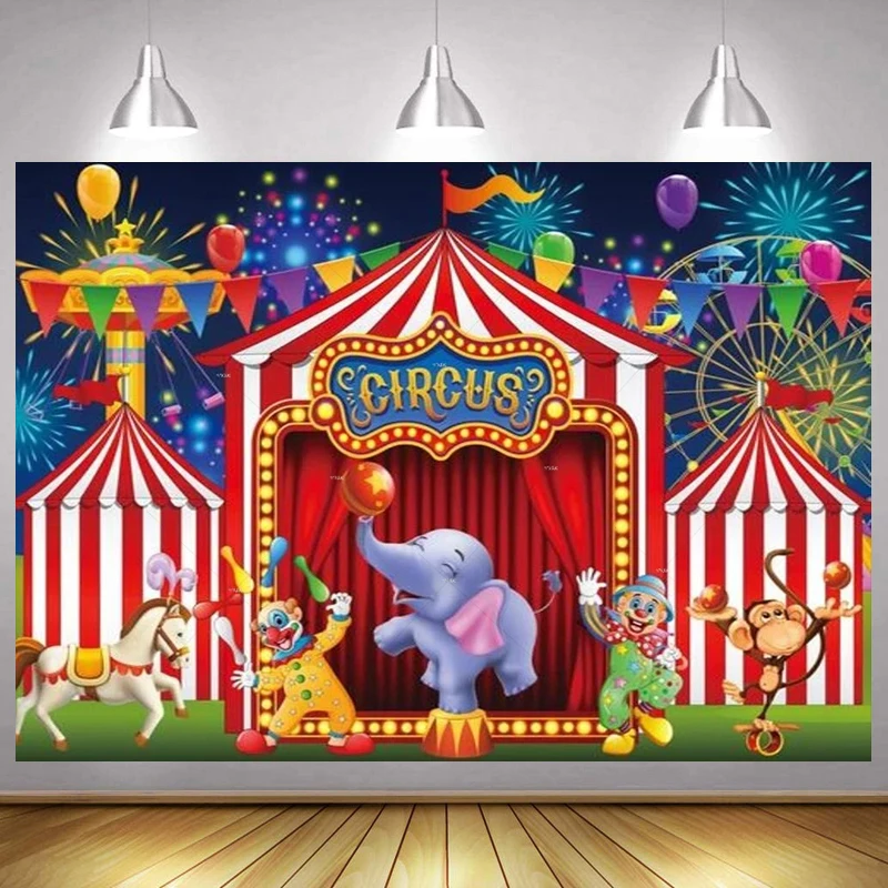 Circus Birthday Party Background Animals Clown Show Tent Carnival Festival Fireworks Celebrate Ferris Wheel Baby Shower Backdrop
Circus Birthday Party Background Animals Clown Show Tent Carnival Festival Fireworks Celebrate Ferris Wheel Baby Shower Backdrop