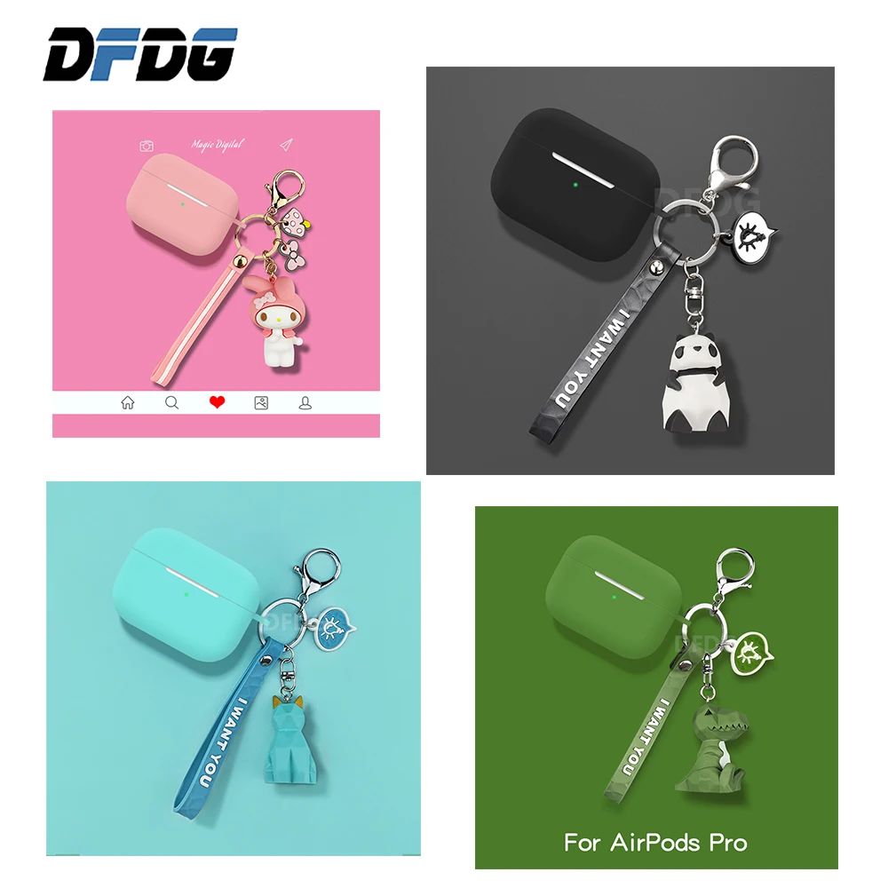 3D чехол для наушников Airpods Pro Чехол Силиконовый панда Мультяшные наушники/Earpods Apple