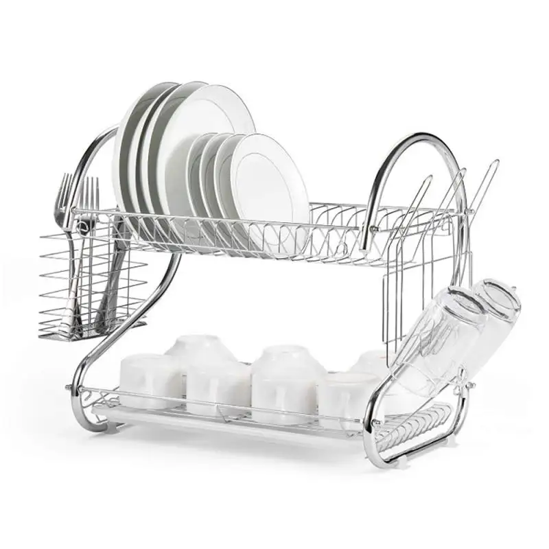 2 Layer Dish Drainer Kitchen Cutlery Cup Plates Dish Rack Sink Rack Drip Tray Storage Shelf Stainless Storage Organizer Holder
2 Layer Dish Drainer Kitchen Cutlery Cup Plates Dish Rack Sink Rack Drip Tray Storage Shelf Stainless Storage Organizer Holder
