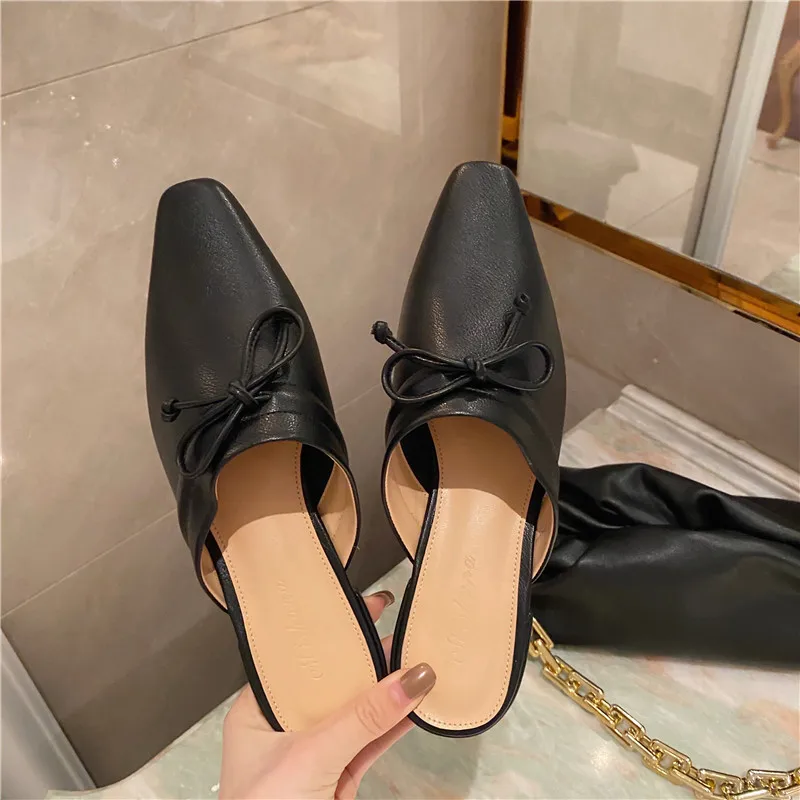 2021 summer new fashion pointed thick heel Baotou bow half slippers women's outer wear low heel sandals and slippers
2021 summer new fashion pointed thick heel Baotou bow half slippers women's outer wear low heel sandals and slippers