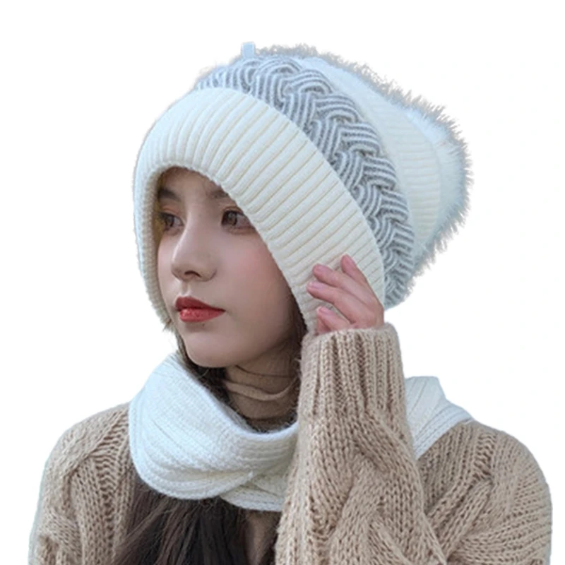 Korean Style Hat Scarf Set Women Winter Warm Cycling Ear Protection Windproof Knitted Wool Pullover Scarf for Women
Korean Style Hat Scarf Set Women Winter Warm Cycling Ear Protection Windproof Knitted Wool Pullover Scarf for Women