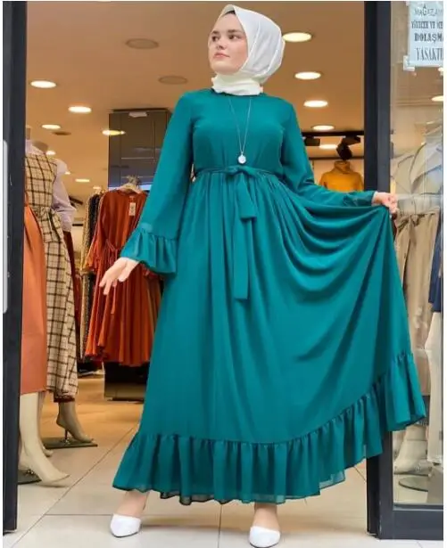 Dubai Turkish Dress Ladies Sundress Islamic Clothing Long Sleeve Ruffle Sundress Elegant Streetwear Formal Wear Spring 2021
Dubai Turkish Dress Ladies Sundress Islamic Clothing Long Sleeve Ruffle Sundress Elegant Streetwear Formal Wear Spring 2021
