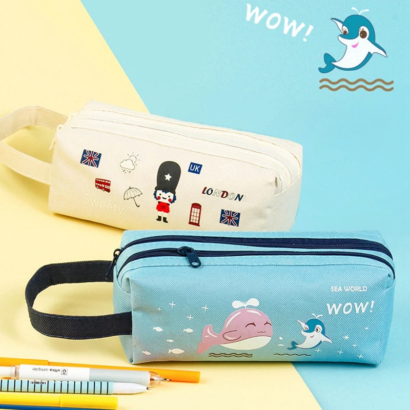 Cartoon pencil case Oxford cloth double-layer large-capacity storage bag student portable double zipper handbag
Cartoon pencil case Oxford cloth double-layer large-capacity storage bag student portable double zipper handbag